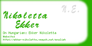 nikoletta ekker business card